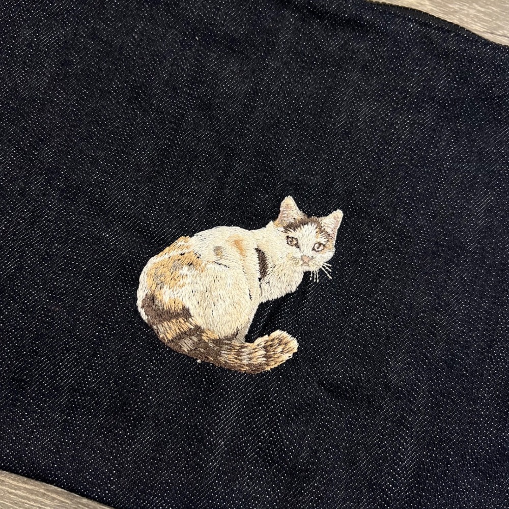 Denim Cat Crossbody Bag Indie Cottagecore Adjustable Strap Zipper Purse‎ - Picture 5 of 6
